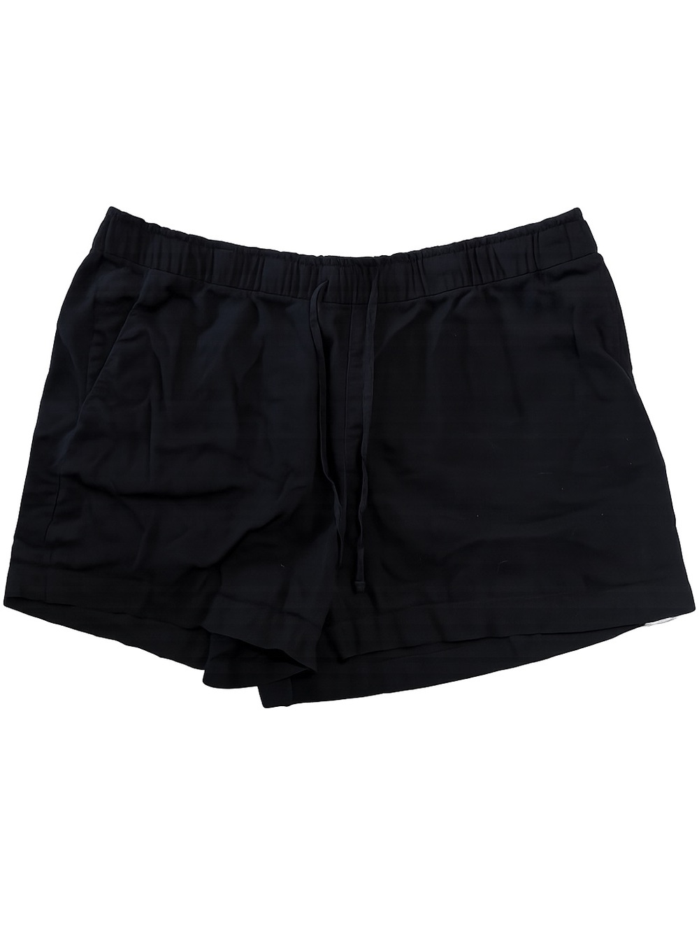 GAP Women's Black Elastic Drawstring Linen Blend Shorts